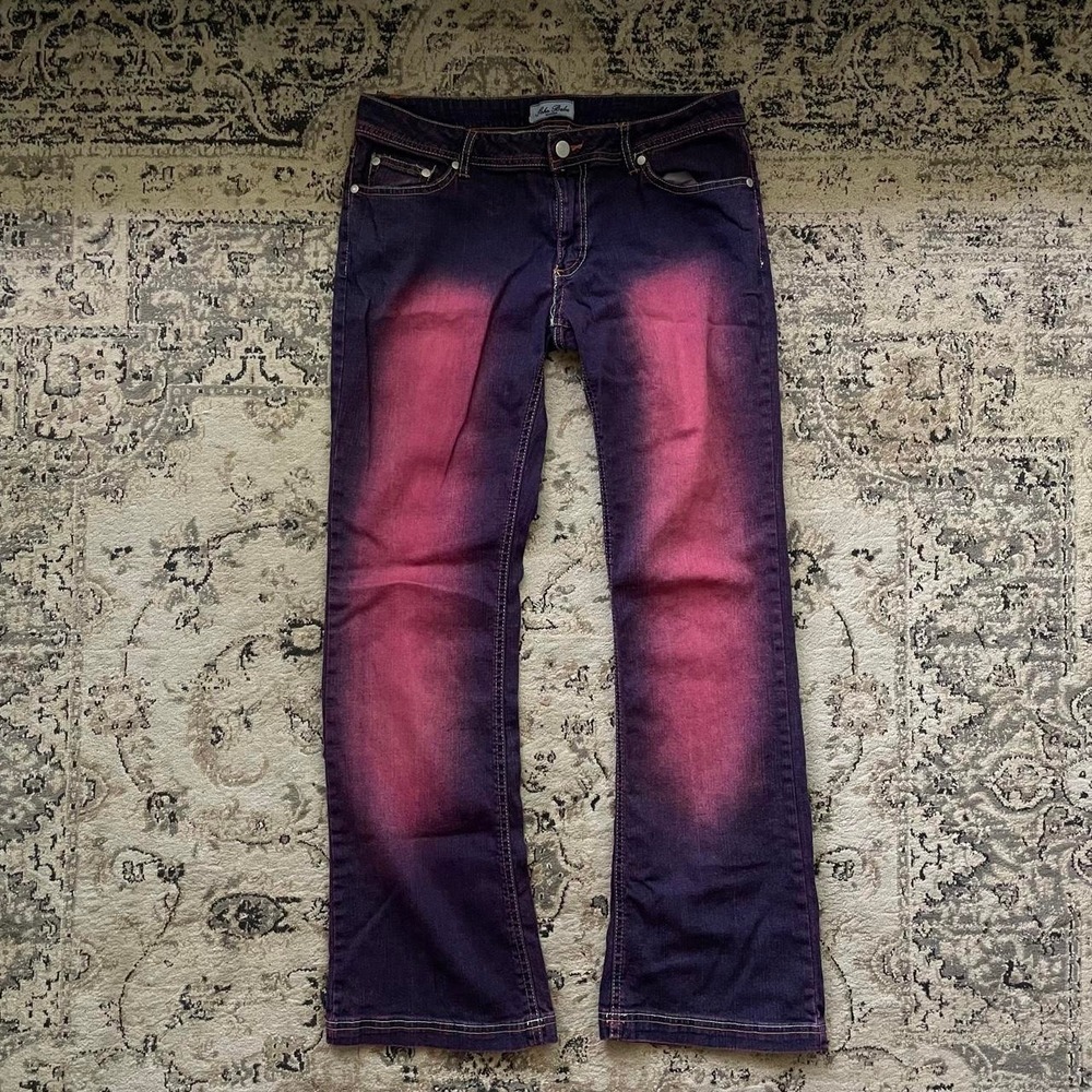 vintage y2k acid wash tie dye jeans pink purple sz 31 Hannah Montana Core